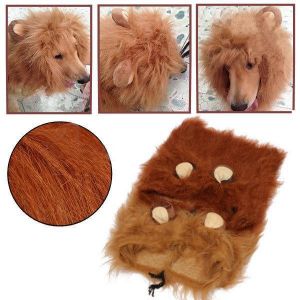 Pet Costume Lion Mane Wig for Dog Cat Halloween Clothes with Ear