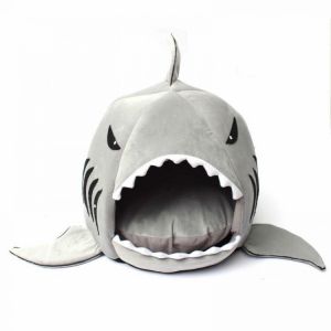 M / L Size Unique Washable Soft Shark Mouth Pet Dog Cat Cave Pet Bed House