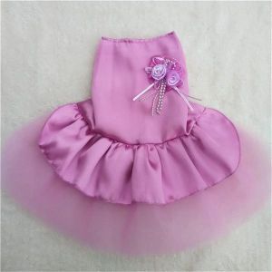 4 Colors Summer Puppy Pet Dog Tutu Lace Satin Skirt Cat Princess Party Wedding Dress