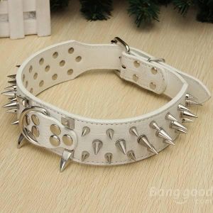 XL Spiked Studded Leather Pet Bulldog Dog Mastiff Heavy Collar