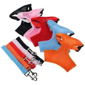 XL Size Soft Pet Safety Leash With Mesh Girth Harness Vest
