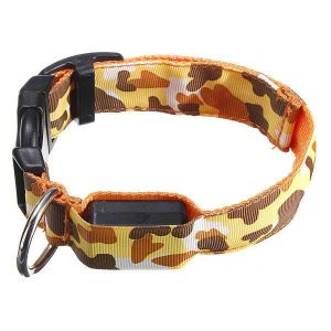 L Pet Dog LED Collar Nylon Safety Light Up Flashing Collar