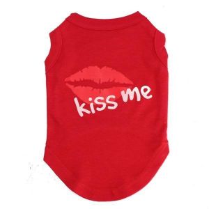 Summer Vogue Pet Dog Cat Vest Waistcoat Sleeveless Red Lip Vest Coat