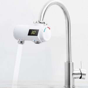 Xiaoda 220V 3000W Electric Hot Water Heater Faucet 3s Fast Instant Heating Home Bathroom Kitchen Hot &amp; Cold Mixer Tap LED 