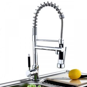Kitchen Sink Mixer Faucet Pull Out Sparyer Tap Single Handle Chrome Brass Brushed Tap Collapsible