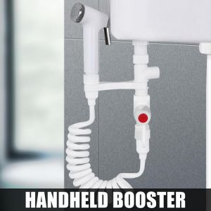 ABS Portable Bidet Sprayer Set Handheld Toilet Bidet Retractable w/ 1.5m Spring 1/2" Hose Adapter Free Mounting Bracket S