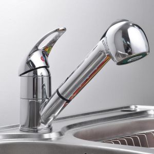 Copper Pull Out Sprayer Kitchen Faucet Stream&amp;Spray 2 Water Mode Single Lever Handle Basin Sink Faucet Hot Cold Mixer Tap