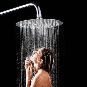360&deg; 6 Inch Round Stainless Steel Ultra Thin Rainfall Shower Head Bathroom Sprayer