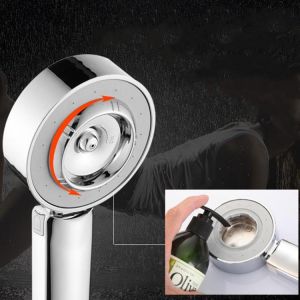 3 Modes Double Sided Shower Head Water Spray Sprinkler Automatic Booster Bathroom Powerful Energy Water Saving Shampoo Shower Gel 