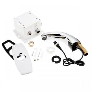 Zinc Alloy Automatic Infrared Sensor Kitchen Basin Sink Faucet Smart Touchless Sink Cold Tap Single Handle Deck Mount w/ Controlle