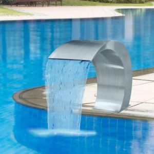 60&times;30cm Stainless Steel Pool Accent Fountain Pond Garden Swimming Pool Waterfall Feature Faucet