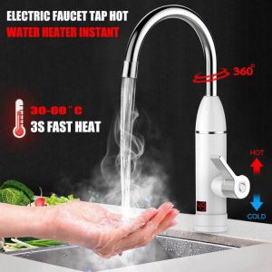 3KW 220V Electric Tankless Faucet Hot Water Instant Heater Bathroom Kitchen Home Tap LED Display