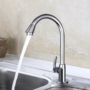 Stainless Steel Single Lever 360&deg; Rotation Spout Kitchen Home Cold Water Faucet