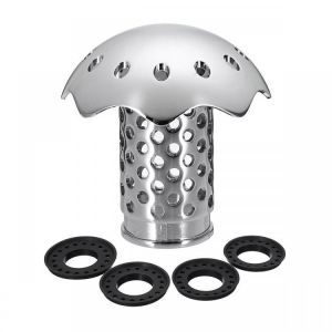 Stainless Steel Bath Tub Floor Drain Stopper Protector Hair Catcher Strainer+4 Rubbers