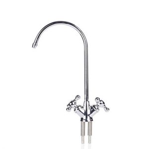 KCASA KC-SL4 Basin Sink Mixer Household Vertical Dish Washing Water Purification Tap with Rotating Goose Neck 2 Points Double Outl