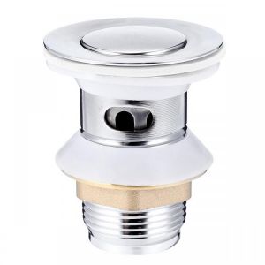 Chrome Click Clack Slotted Sprung Pop Up Push Button Sink Basin Waste Faucet