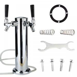 Towers Tap Duel Faucet Draft Chrome Mirror Polished Double Stainless Steel