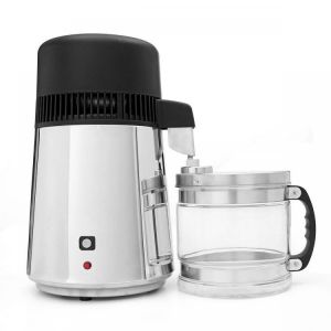 750W 4L Stainless Steel Pure Water Distiller Purifier Kitchen Filter Machine Free Glass Jar Bottle