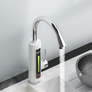 3300W Electric Hot Water Heater Faucet LED Ambient Light Temperature Display Instant Hot Water Heating Tap