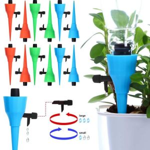 6Pcs/12Pcs New Upgrade Thickened Self Automatic Sprayer Watering Device Adjustable Water Flow Dripper Spikes With Control Valve Co