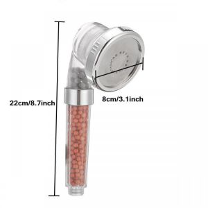 3 Mode High Turbo Pressure Shower Head Water Saving Ionic Filter Handheld Bath Showerhead