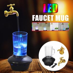 LED Magic Faucet Mug Color Nightlight Water Floating Fountain Faucet Tap Light