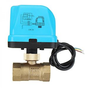 TMOK 1/2&quot; 3/4&quot; 1&quot; 1-1/4&quot; Blue Shell Motorized Electric Brass Ball Valve 3 Wire AC 220V Full Po