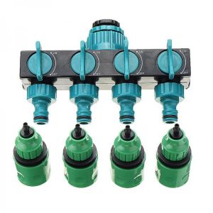 shopping כיורים ומסנני מים Universal 4 Way Garden Hose Splitter Tap Manifold for 1/2&quot; 3/4&quot; 1&quot; Garden Faucet Shut Off Connector Wat