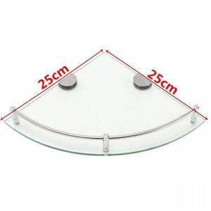 20cm/25cm Modern Glass Bathroom Bath Shower Triangular Shelf Organizer Towel Holder Single Layer