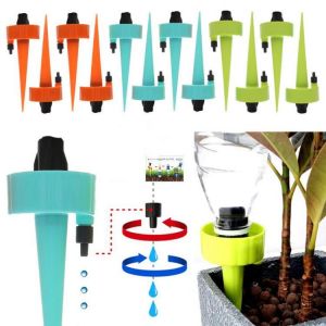 6Pcs/12Pcs Self Automatic Watering Device Water Sprayer Flow Dripper Spikes With Adjustable Control Valve Drip Irrigation Kit Fit 