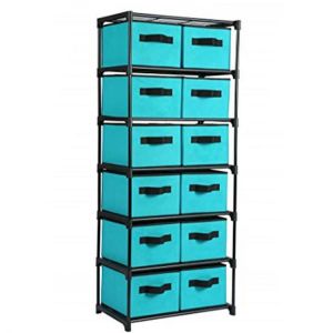 shopping ריהוט Homebi Storage Chest Shelf Unit 12-Drawer Storage Cabinet with 6-Tier Metal Wire Shoe Racks