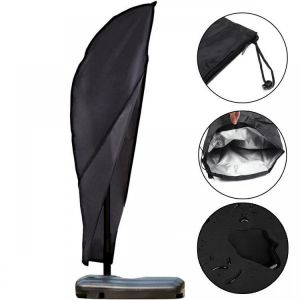 Garden Outdoor 9-11ft Offset Umbrella &amp; Frame Cover Waterproof Cantilever Umbrellas Cover Parasol Cover with Zipper Oxford