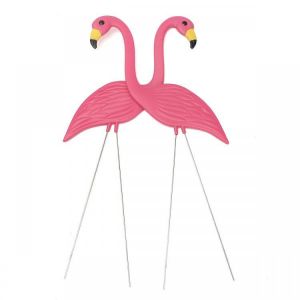 2PCS 90CM Pink Flamingos Plastic Yard Garden Decorations Lawn Art Ornaments Retro Statue
