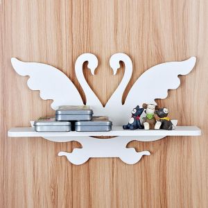 Shabby Chic Swan Floating Wall Mounted Shelf Display Rack Storage Holder Decor Wall Sticker