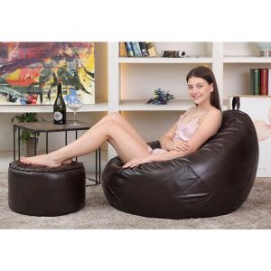 20 * 50cm Faux Leather Giant Adult Bean Bag Seat Bean Bag Leather Footstool Coat