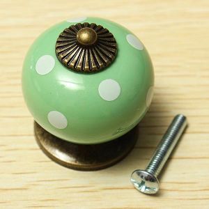 Vintage Dot Round Ceramics Drawer Knob Cabinet Pull Handle Cupboard Door Handle