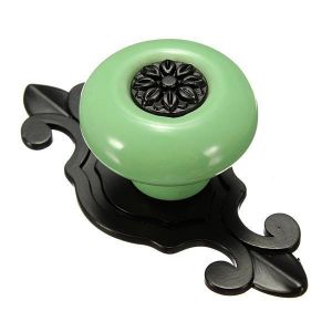 Ceramics Door Drawer Knob With Base Pull Handle  8 Styles