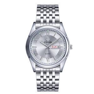 WWOOR 8802 Fashion Bussiness Men Watch Stainless Steel Band Luminous Clock Men Wrist Watch