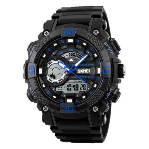 SKMEI 1228 Dual Display Multifunction Digital Quartz 50M Waterproof Chronograph LED Watch