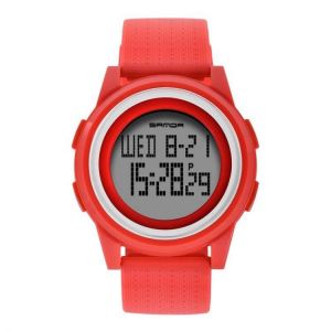 SANDA 337 Digital Watch LED Waterproof PU Leather Sports Student Watch