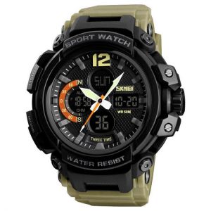 SKMEI 1343 Digital Watch Dual Display Chronograph 3 Time Waterproof Alarm Digital Quartz Wrist Watch