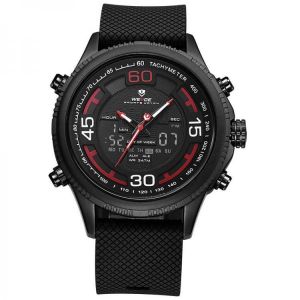 WEIDE 6306 Dual Display Digital Watch Cosy Silicone Strap Alarm Calendar Luminous Sport Watch