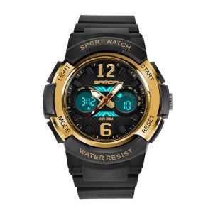 SANDA 757 Calendar Luminous Display Fashion Design Children Watch Dual Display Digital Watch for Kids