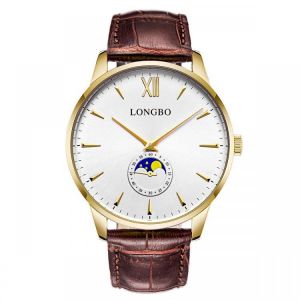 LONGBO 5008 The Sun The Moon The Stars Leather Band Waterproof Men Women Quartz Watch
