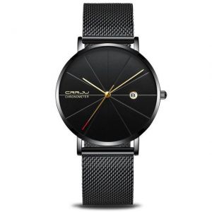 CRRJU 2216 Business Style Men Wrist Watch Date Display Analog Full Steel Quartz Watch