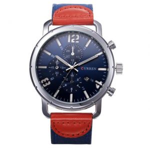 CURREN 8194 Date Display Casual Style Men Wrist Watch Leather Strap Analog Quartz Watch