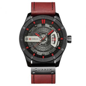 CURREN 8301 Date Display Clock Quartz Watches Business Style Leather Strap Men Wrist Watch