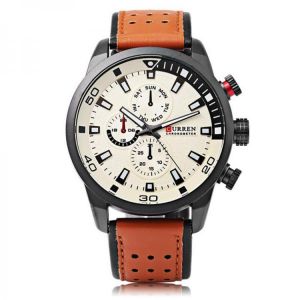 CURREN 8250 Luxury Leather Watch Band Fashion Casual Men Quartz Wrist Watch