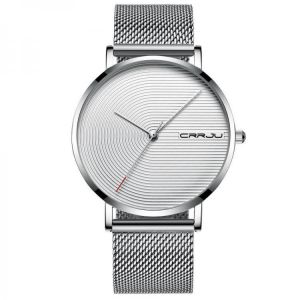 CRRJU 2164 Full Steel Strap Fashion Alloy Case Simple Blue Dial Men Watch Quartz Watch