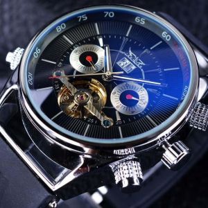 shopping שעונים לגבר JARAGAR GMT960 Calendar Automatic Mechanical Watches Rubber Band Men Wrist Watch